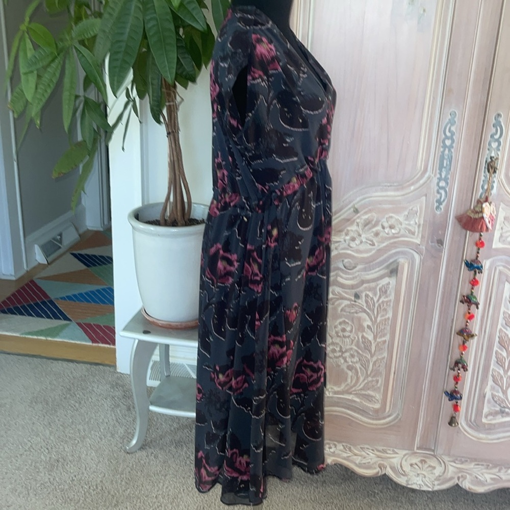 All Saints Sheer Floral Dress with Attached Slip - Picture 4 of 12